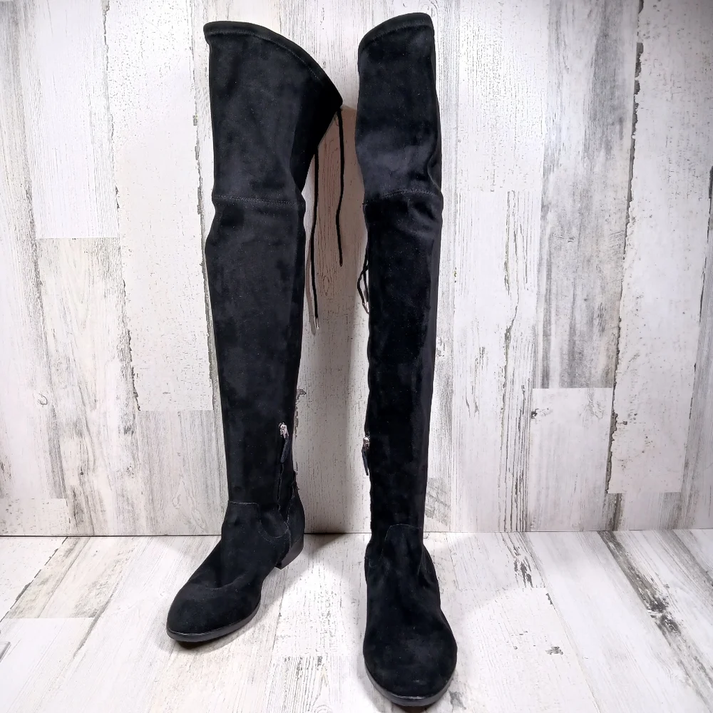 Dolce Vita Women's Teela Over the Knee‎ Boots Black Suede #1227
